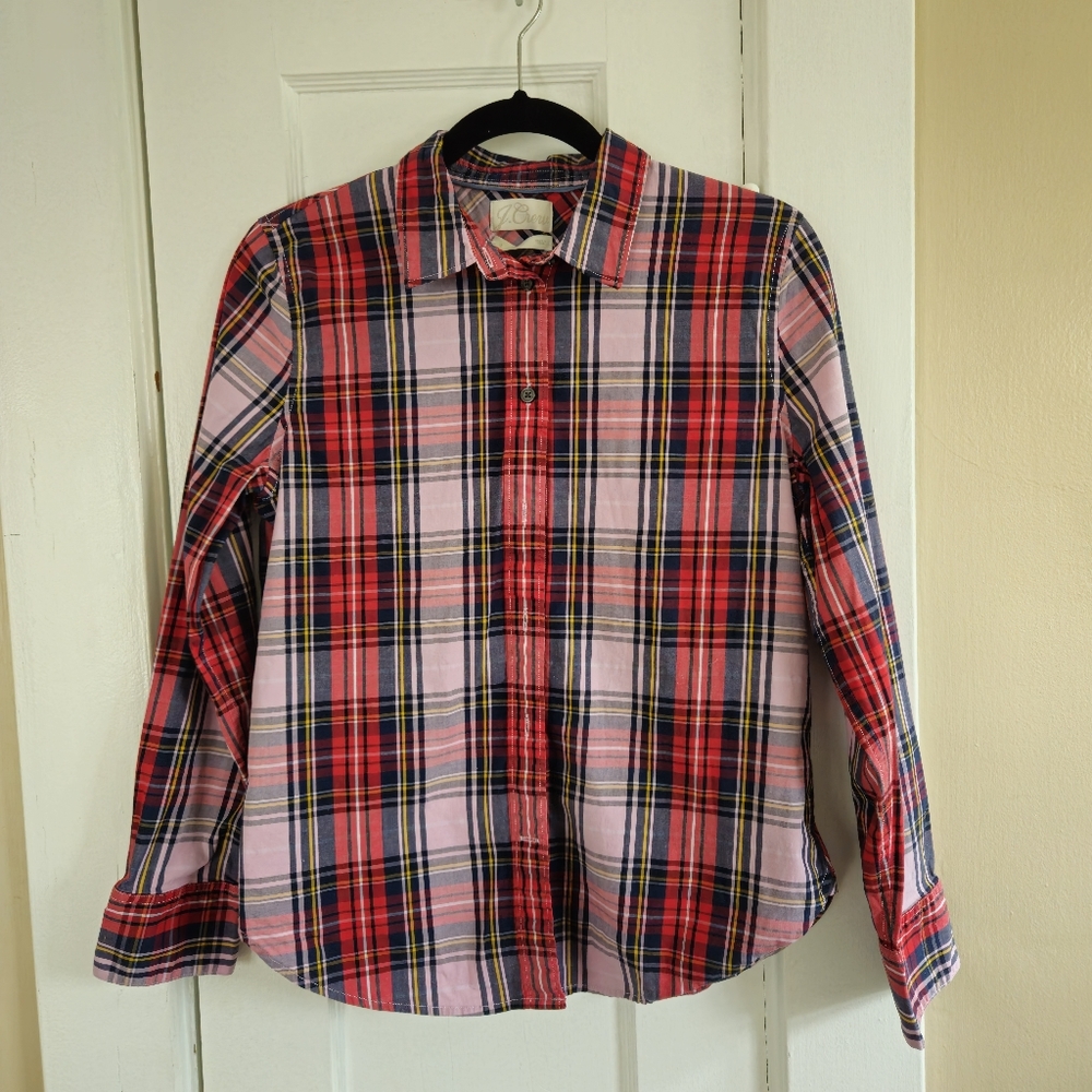 J. CREW Slim-fit stretch cotton poplin shirt in pink Stewart